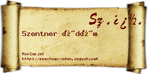 Szentner Ádám névjegykártya